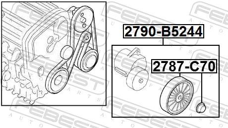 Belt Tensioner, V-ribbed belt 2790-B5244
