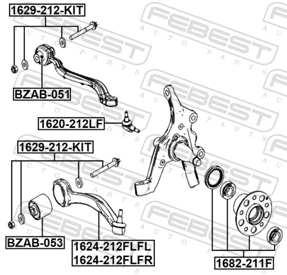 Control/Trailing Arm, wheel suspension 1624-212FLFL