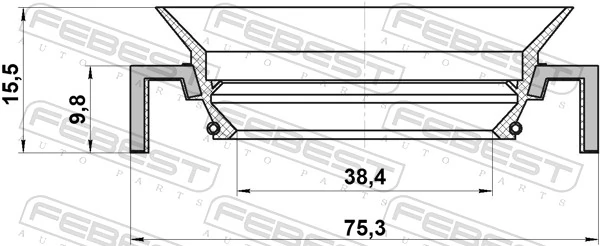 FEBEST 95HCY-40751016C Shaft Seal, drive shaft