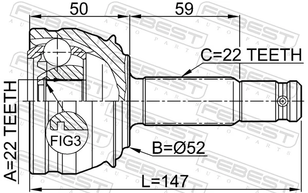 Joint Kit, drive shaft 1810-1007