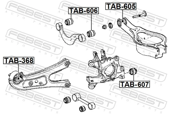 FEBEST TAB-607 Mounting, control/trailing arm