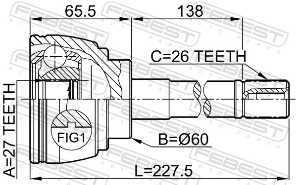 FEBEST 0110-014 Joint Kit, drive shaft