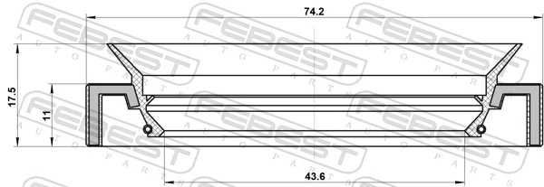 FEBEST 95HAY-45741118R Shaft Seal, manual transmission main shaft