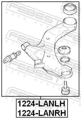 Control/Trailing Arm, wheel suspension 1224-LANLH