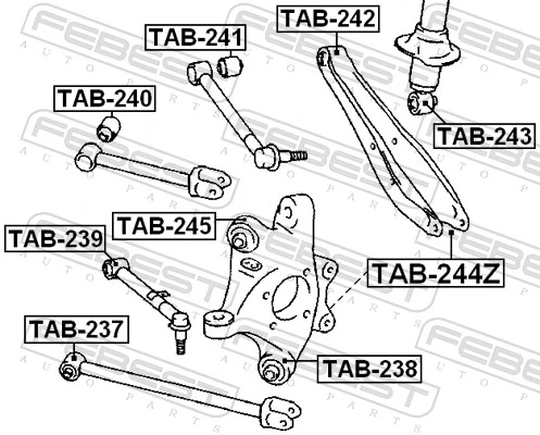 FEBEST TAB-239 Mounting, control/trailing arm