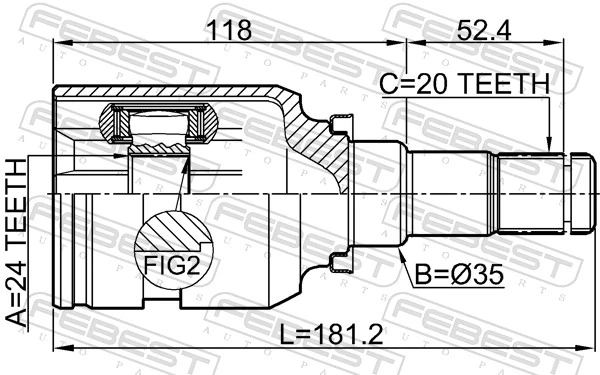 Joint Kit, drive shaft 0111-ZRE181LH