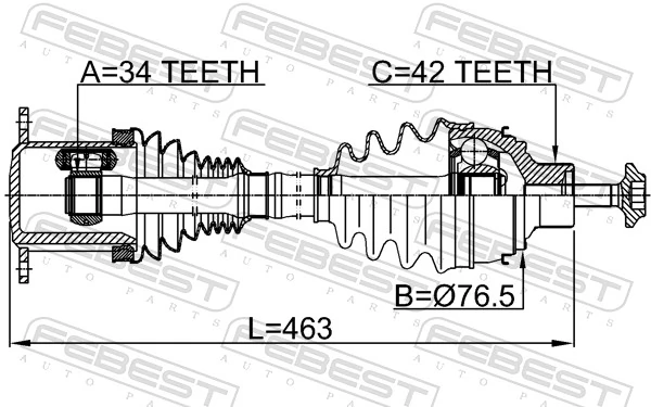 FEBEST 1714-8WF Drive Shaft
