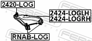 Control/Trailing Arm, wheel suspension 2424-LOGRH