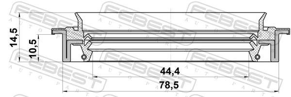 FEBEST 95JDS-46781114R Shaft Seal, propshaft centre bearing