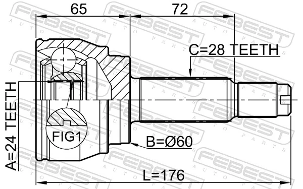 Joint Kit, drive shaft 1410-REXIIAWD