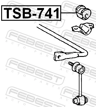 FEBEST TSB-741 Mounting, stabiliser bar