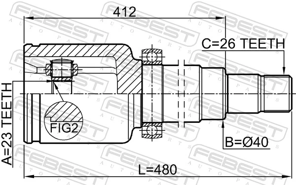 Joint Kit, drive shaft 2111-CB320ATRH