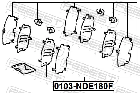 Anti-Quietsch-Folie, Bremsbelag (Rückenplatte) 0103-NDE180F