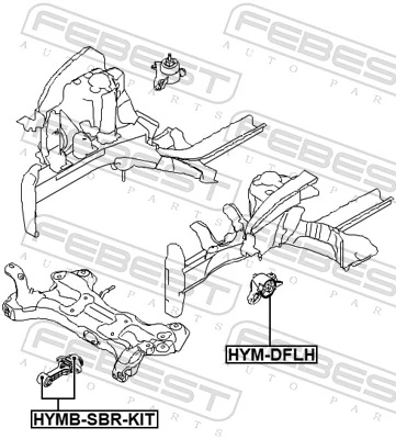 FEBEST HYM-DFLH Mounting, engine