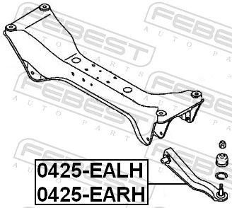 FEBEST 0425-EALH Control/Trailing Arm, wheel suspension