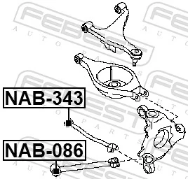 FEBEST NAB-343 Mounting, control/trailing arm