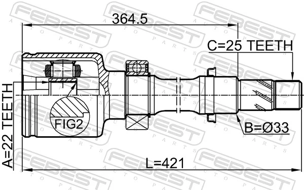 FEBEST 2411-FLUERH Joint Kit, drive shaft