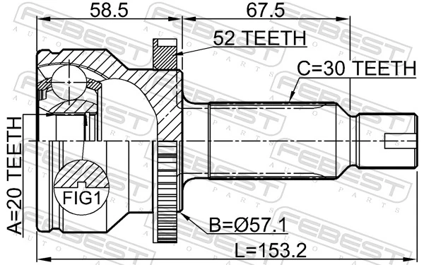 Joint Kit, drive shaft 1210-SFA52R