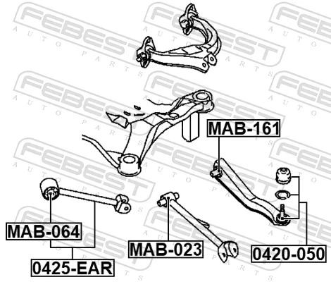 Mounting, control/trailing arm MAB-161