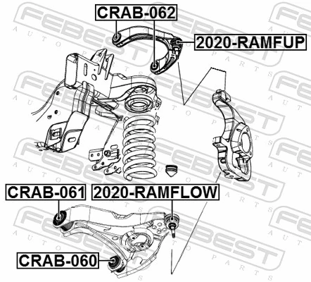 Mounting, control/trailing arm CRAB-061