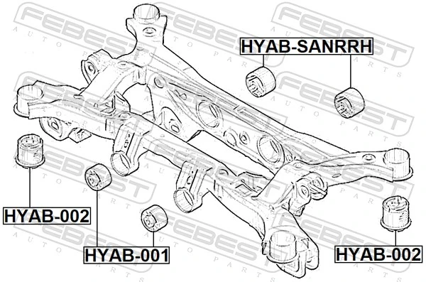 FEBEST HYAB-001 Mounting, differential
