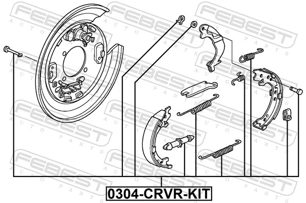 Accessory Kit, parking brake shoes 0304-CRVR-KIT