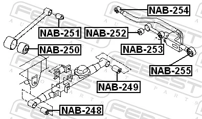 Mounting, control/trailing arm NAB-253