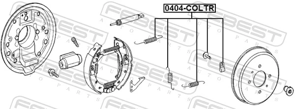 Accessory Kit, parking brake shoes 0404-COLTR