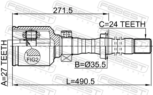 FEBEST 0111-ACA31RH Joint Kit, drive shaft