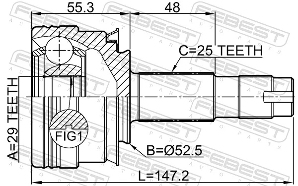 FEBEST 1010-T300MT Joint Kit, drive shaft