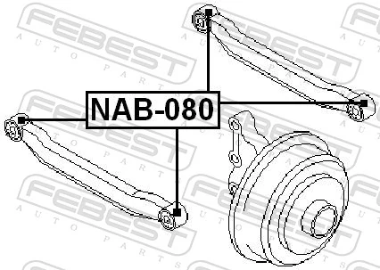 FEBEST NAB-080 Mounting, control/trailing arm