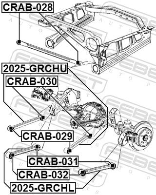 Mounting, control/trailing arm CRAB-032