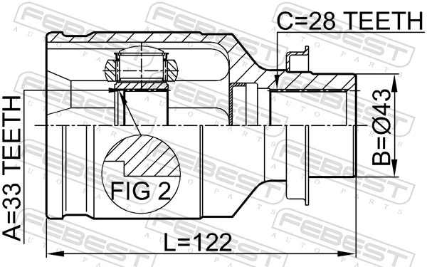 FEBEST 0511-M6MTRH Joint Kit, drive shaft