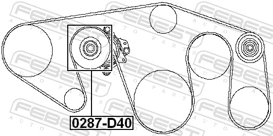Tensioner Pulley, V-ribbed belt 0287-D40