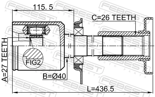 Joint Kit, drive shaft 2311-T5ATRH