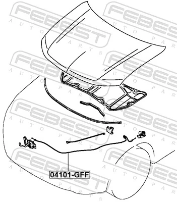 FEBEST 04101-GFF Bonnet Cable