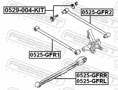 Control/Trailing Arm, wheel suspension 0525-GFRR