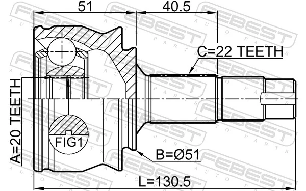 Joint Kit, drive shaft 1810-CORD
