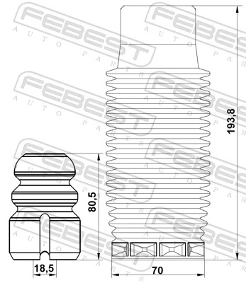 FEBEST PGSHB-206F-KIT Dust Cover Kit, shock absorber