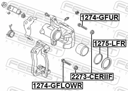 FEBEST 1275-LFR Repair Kit, brake caliper