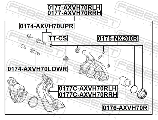 Brake Caliper Bracket Set 0177C-AXVH70RLH