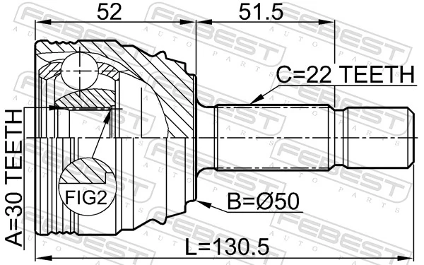FEBEST 2310-010 Joint Kit, drive shaft
