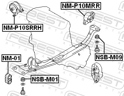 Mounting, engine NM-P10MRR