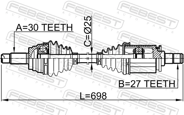 FEBEST 1914-E70LH Drive Shaft