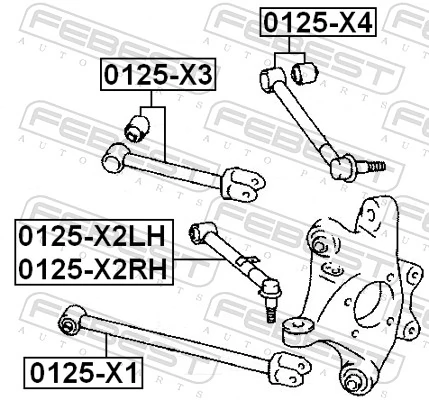 FEBEST 0125-X4 Control/Trailing Arm, wheel suspension
