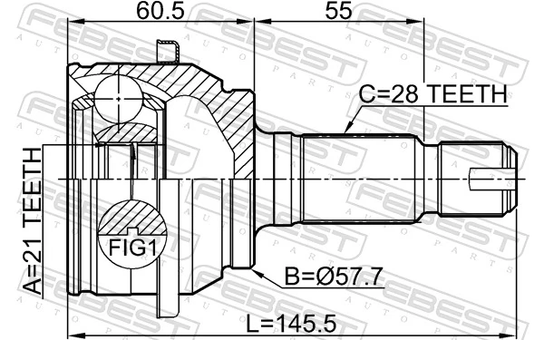 FEBEST 2910-FLIR Joint Kit, drive shaft