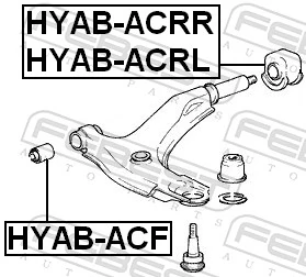 Mounting, control/trailing arm HYAB-ACF