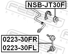 FEBEST NSB-JT30F Mounting, stabiliser bar