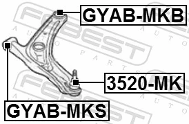 Mounting, control/trailing arm GYAB-MKB