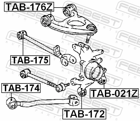 FEBEST TAB-176Z Mounting, control/trailing arm